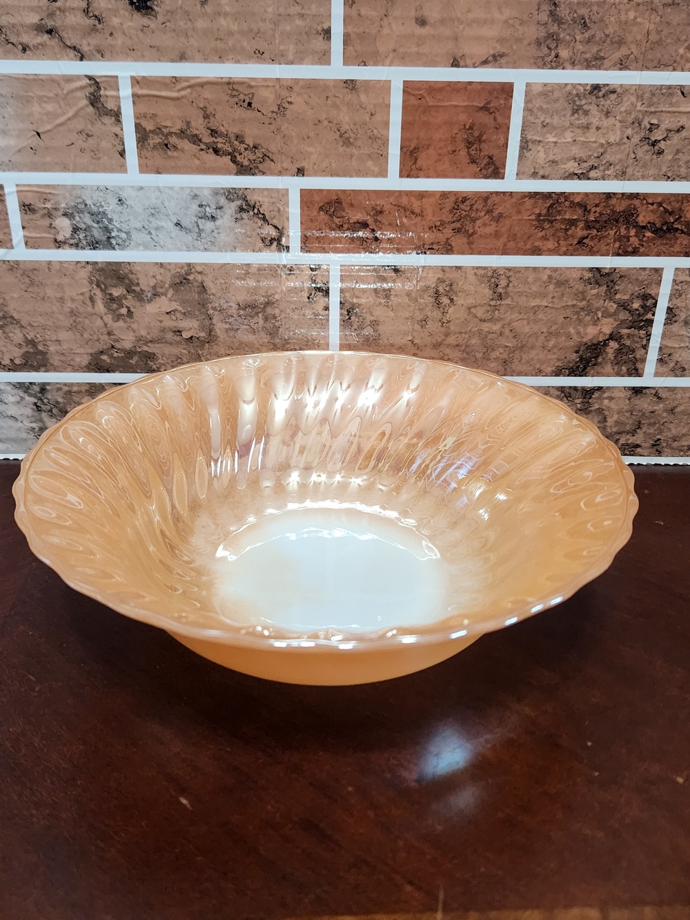 Anchor Hocking Peach Glass Serving Bowl